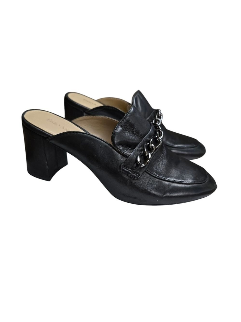 Enzo Angiolini Gilian Black Leather Mule 7.5M